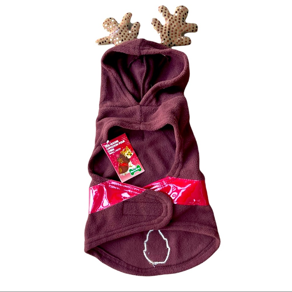 Party Dog | Christmas Reindeer Dog Hoodie | Fits Small Dog